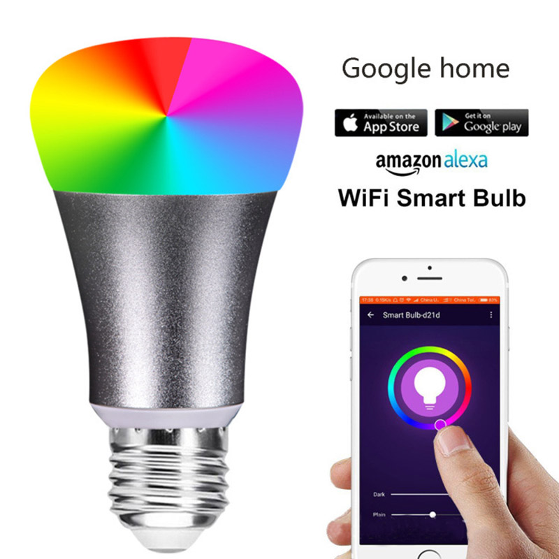 E27 7W RGBW WiFi Smart LED Bulb - Works With APP, Alexa, Google Assistant